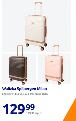 Walizka Spilbergen Milan 60 litrów 44,5x25x67,5cm promocja w Action