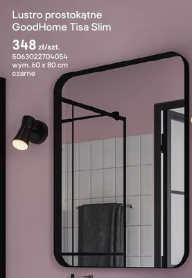 Lustro prostokątne GoodHome Tisa Slim promocja w Castorama