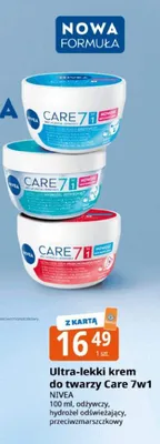 Ultra-lekki krem do twarzy Nivea Care 7w1 odżywczy promocja w Leclerc