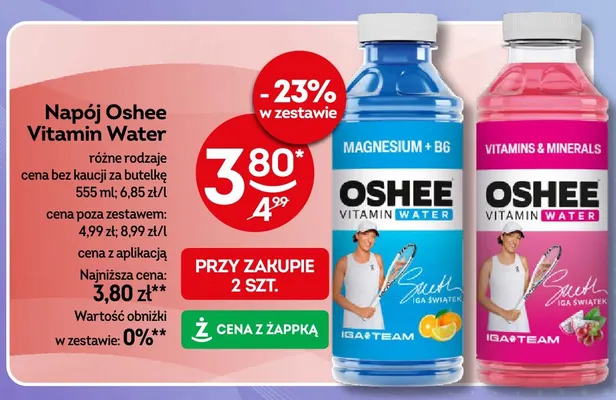 Napój Oshee Vitamin Water Magnesium + B6 promocja w Żabka