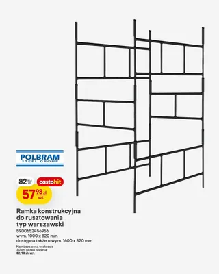 Ramka konstrukcyjna do rusztowania typ warszawski POLBRAM wym. 1000x820mm promocja w Castorama