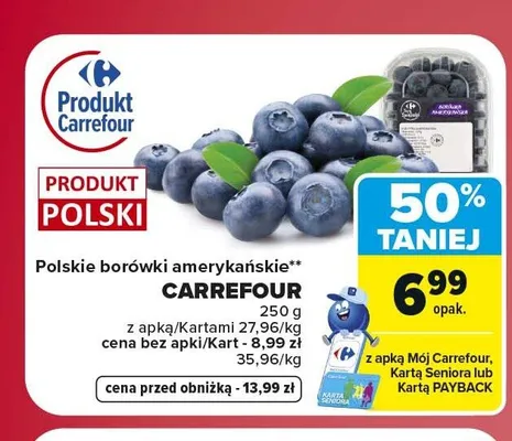 Borówki amerykańskie Carrefour polskie promocja w Carrefour Market