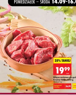 Mięso wołowe na gulasz Kraina Mięs promocja w Biedronka