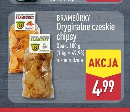 Chipsy Brambůrky Czosnkowe promocja w Aldi