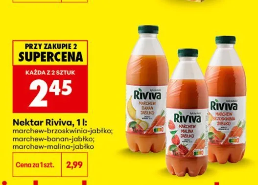 Nektar Riviva marchew-brzoskwinia-jabłko promocja w Biedronka