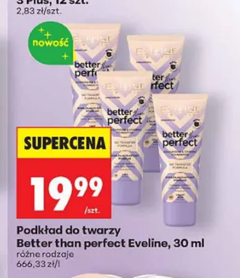 Podkład do twarzy Better than perfect Eveline promocja w Biedronka