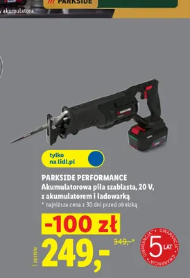 Akumulatorowa piła szablasta Parkside Performance promocja w Lidl