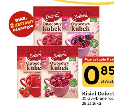 Kisiel Delecta Owocowy kubek o smaku truskawkowym promocja w Społem Częstochowa