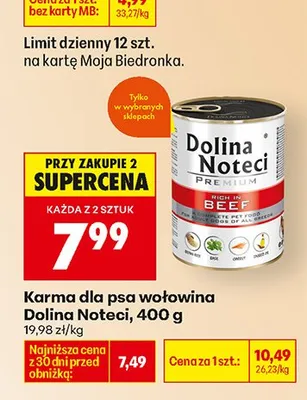 Karma dla psa wołowina promocja w Biedronka