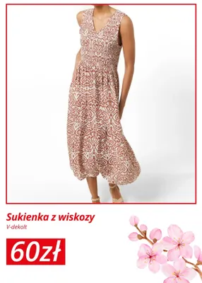 Sukienka z wiskozy V-dekolt promocja w KiK