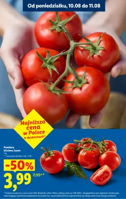 Pomidory kiściowe luzem promocja w Lidl