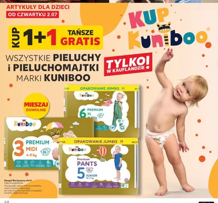 Pieluchy Kuniboo Premium XL 6 promocja w Kaufland