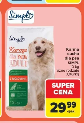 Karma sucha dla psa Simpl z wołowiną promocja w Carrefour