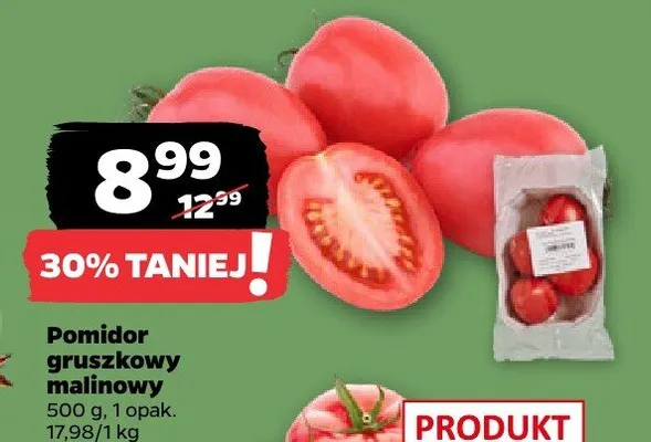 Pomidor gruszkowy malinowy promocja w Netto