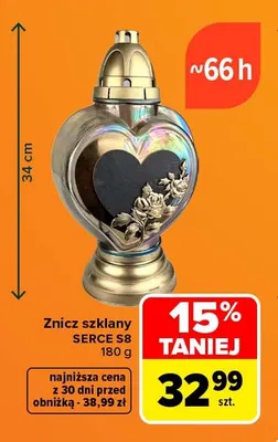 Znicz szklany Serce S8 promocja w Carrefour