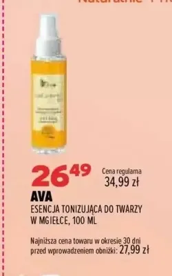 Esencja tonizująca do twarzy w mgiełce Ava promocja w Drogerie Natura