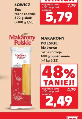 Makaron spaghetti Makarony Polskie promocja w Kaufland