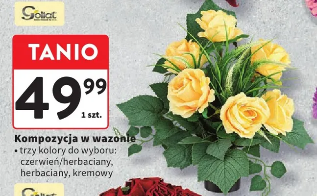Kompozycja w wazonie Goliat promocja w Intermarche