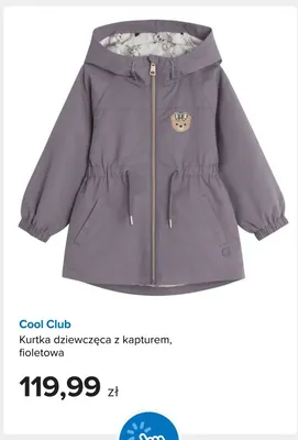 Kurtka dziewczęca z kapturem fioletowa Cool Club promocja w Smyk