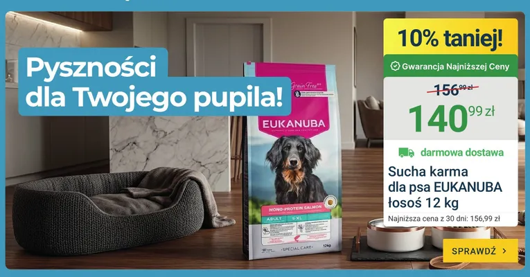 Sucha karma dla psa EUKANUBA łosoś promocja w ERLI