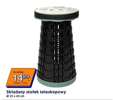 Składany stołek teleskopowy promocja w Action