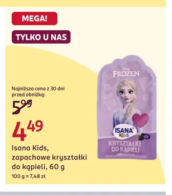 Zapachowe kryształki do kąpieli Isana Kids promocja w Rossmann