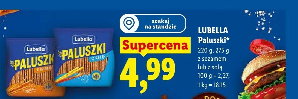 Paluszki z sezamem LUBELLA promocja w Lidl