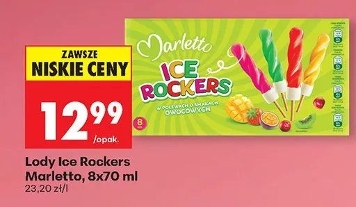 Lody Ice Rockers 8x70ml promocja w Biedronka
