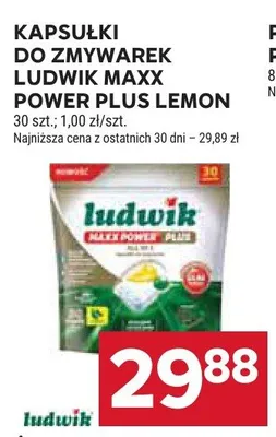 Kapsułki do zmywarek Ludwik Maxx Power Plus Lemon promocja w Stokrotka