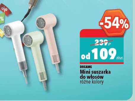Mini suszarka do włosów DREAME promocja w Biedronka Home