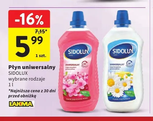 Płyn uniwersalny Sidolux Kwiat Japońskiej Wiśni promocja w Intermarche