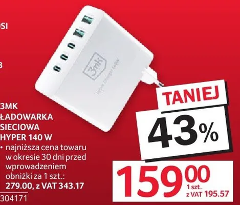 Ładowarka sieciowa Hyper 140W promocja w Selgros