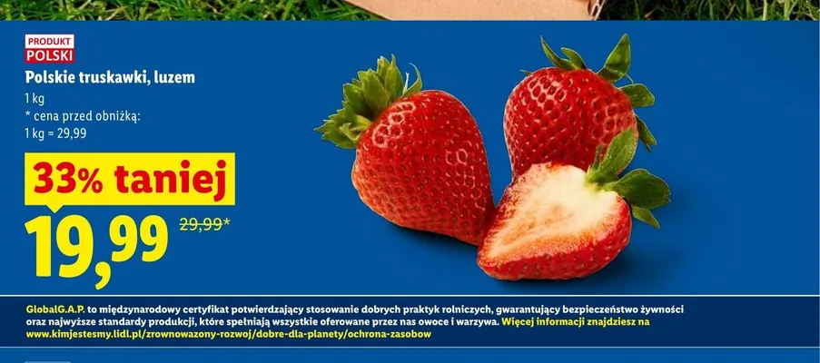 Truskawki luzem Ryneczek Lidla polskie promocja w Lidl