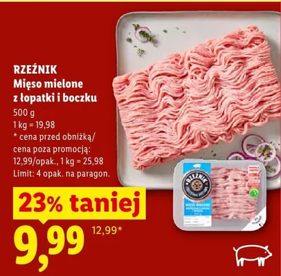 Mięso mielone z łopatki i boczku Rzeźnik promocja w Lidl