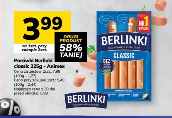 Parówki Berlinki classic promocja w Hitpol
