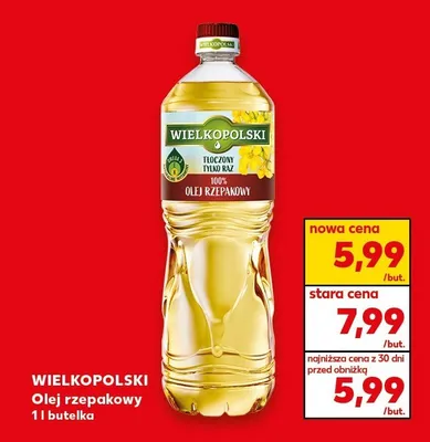 Olej rzepakowy 1l butelka promocja w Kaufland