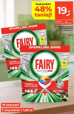 Kapsułki do zmywarki Fairy Platinum Plus All in One Lemon 19-pak promocja w Dealz