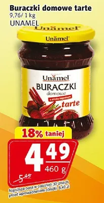 Buraczki domowe tarte Unamel promocja w Prim Market
