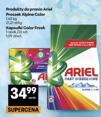 Proszek do prania Ariel Alpine Color promocja w Delikatesy Centrum