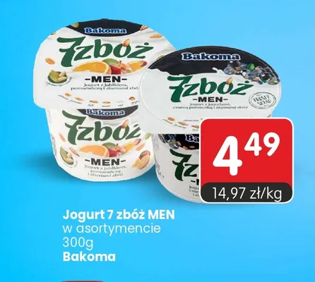 Jogurt 7 zbóż Men Bakoma promocja w Market Point