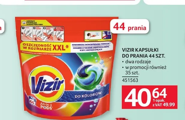 Kapsułki do prania Vizir promocja w Selgros