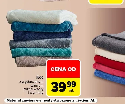 Koc z wytłaczanym wzorem promocja w Carrefour