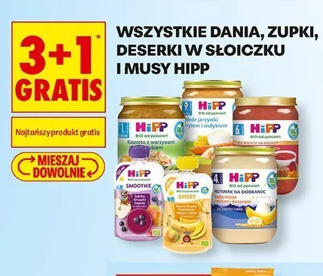 Sport banany gruszki pomarańcze z ryżem Hipp promocja w Biedronka