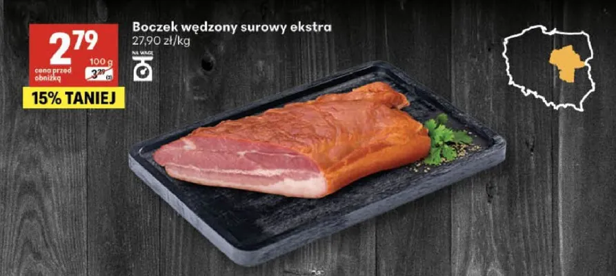 Boczek wędzony surowy ekstra promocja w Delikatesy Centrum