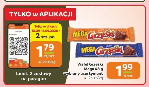 Wafel Grześki Mega promocja w Gama