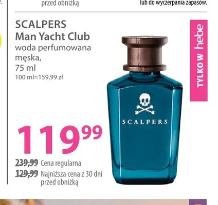 Woda perfumowana męska Man Yacht Club Scalpers promocja w Hebe