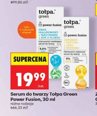 Serum do twarzy Tołpa Green Power Fusion Ceramidy Peptydy Olej z Baobabu promocja w Biedronka