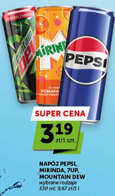 Napój Pepsi, Mirinda, 7UP, Mountain Dew wybrane rodzaje promocja w Euro Sklep