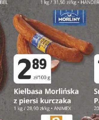 Kiełbasa Morlińska z piersi kurczaka Morliny promocja w Marketvita