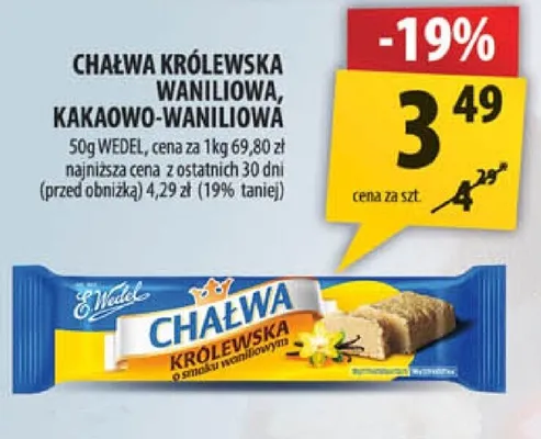 Chałwa Królewska Waniliowa E.Wedel promocja w Arhelan